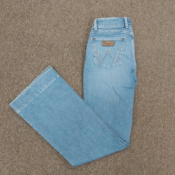 Wrangler Jeans Donna Vita Media A Gamba Dritta Larga - Denim Elasticizzato Comfortevole - Taglie 0-18